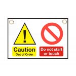 "Caution   Do not start" Sign 150 x 225mm